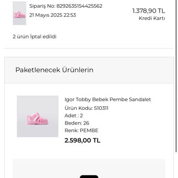 Onaylanan Siparişim Haberim Olmadan İptal Edildi