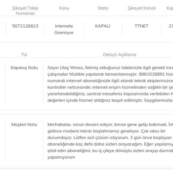 Sürekli İnternet Kopması Ve Şikayetlerin Sonuçsuz Kapatılması