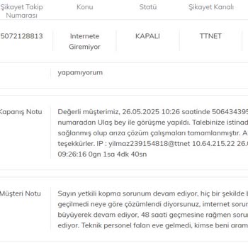 Sürekli İnternet Kopması Ve Şikayetlerin Sonuçsuz Kapatılması