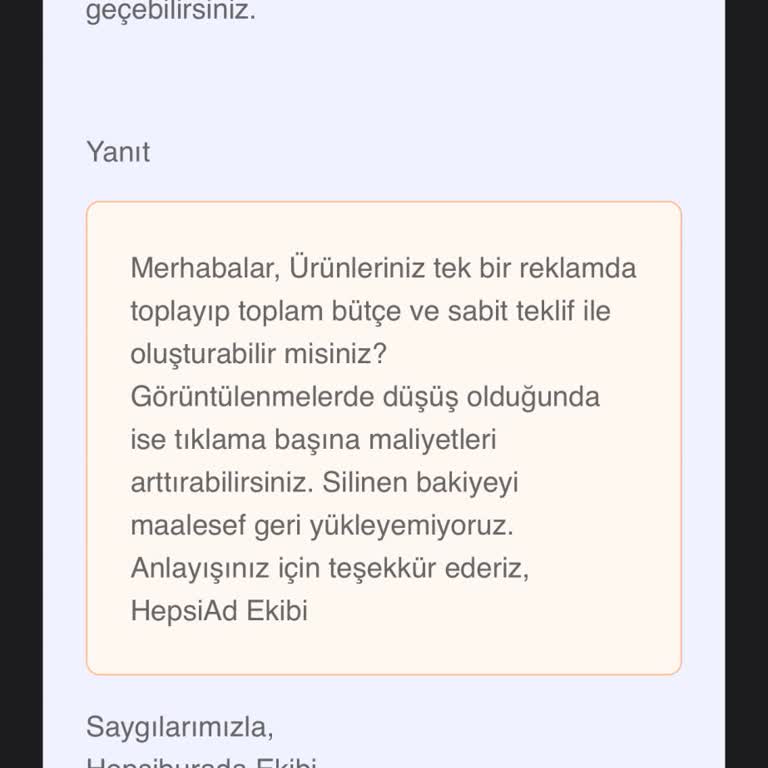Reklam Bakiyem Sıfırlandı, Satışlarım Düştü Mağdur Edildim