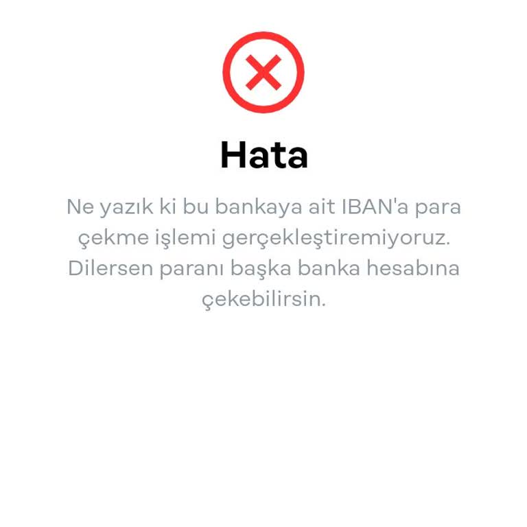 Papara Kayıtlı IBAN'Lara Para Çekme Engeliyle Karşılaştım