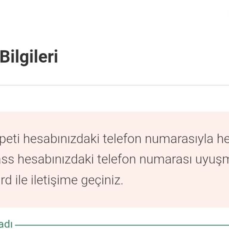 Yemek Sepeti Ve Masterpass Numarası Uyuşmazlık Hatası