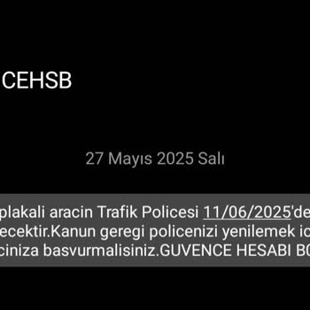Adıma Kayıtlı Olmayan Araç İçin Yanlış Sigorta Mesajı Ve Kişisel Bilgi Güvenliği Endişesi