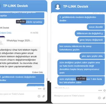 TP Link Modem Arızası Ve Yetersiz Teknik Destek Nedeniyle İşimde İnternet Kopmaları Yaşadım
