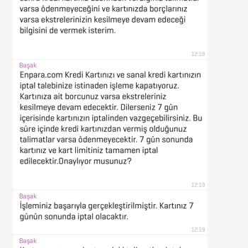 Kredi Kartım Onayım Olmadan Kapandı