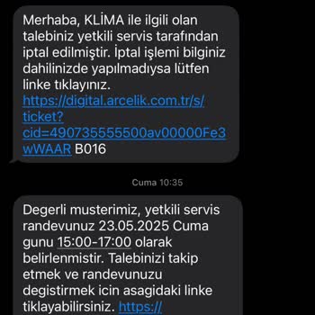 Arçelik Klima Servis Randevusu Sürecinde Yaşanan İletişim Sorunu
