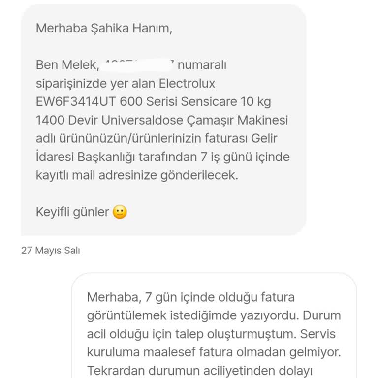 Fatura Eksikliği Nedeniyle Beyaz Eşya Kurulumu Gecikti