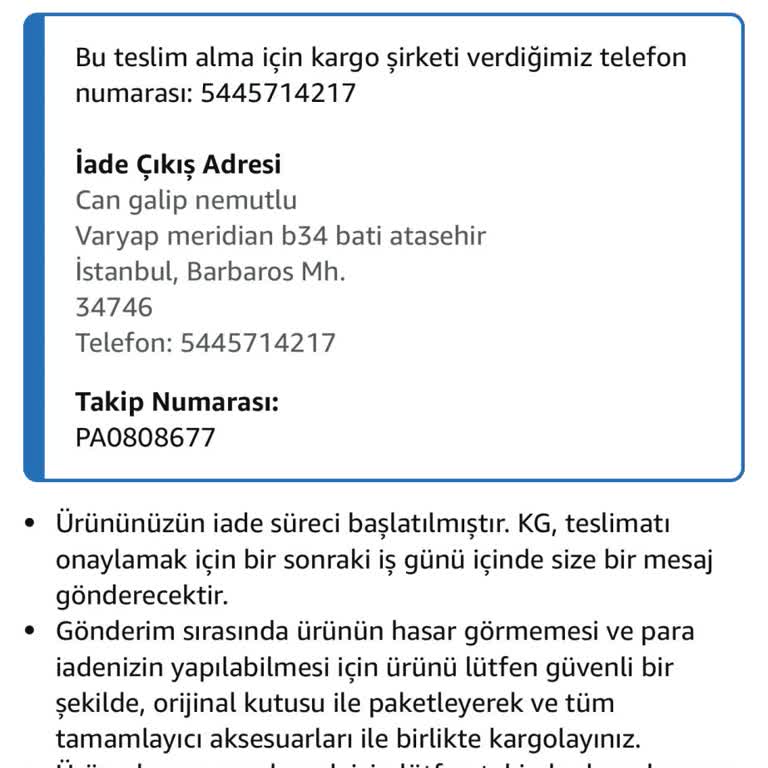 Amazon İade Sürecinde Yaşanan Gecikme Ve Tutarsız Bilgilendirme Mağduriyeti
