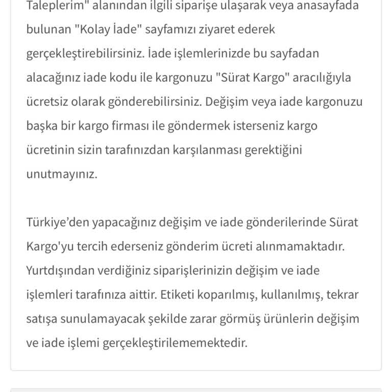 İade Kargosunda Beklenmedik Ücretle Karşılaştım
