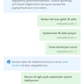 Siparişim Eksik Gönderildi, Çözüm Sunulmuyor