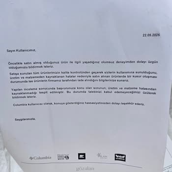 Columbia Ayakkabının Kısa Sürede Yırtılması Ve Olumsuz Müşteri Hizmeti