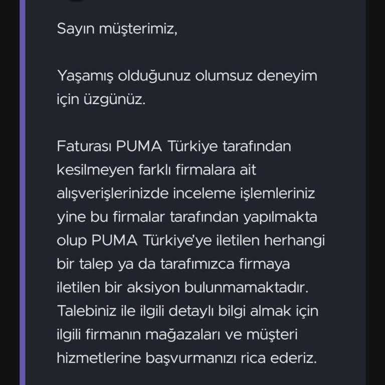FLO Mağazası Ayakkabı Sorunumu Puma'ya İletmedi, Mağdur Edildim