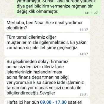 4 Aydır Yapılmayan İade Ve Yetersiz Müşteri Hizmetleri Mağduriyeti