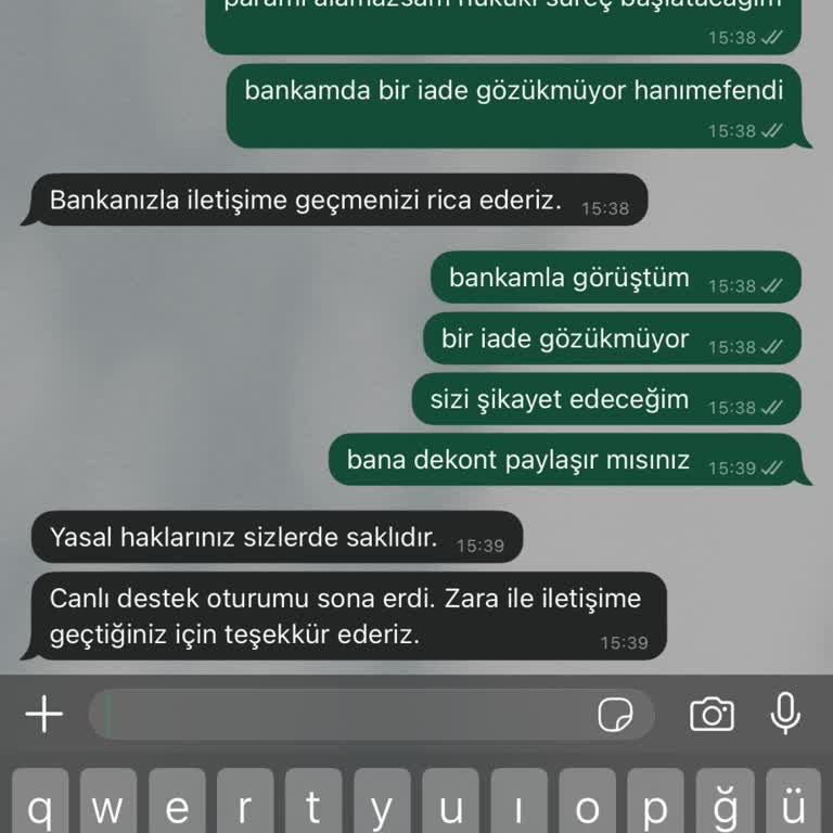 Zara Online Sipariş İptali Sonrası İade Sürecinde Yaşanan Sorunlar Ve Canlı Destek İlgisizliği