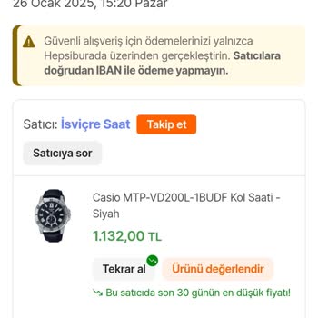 Su Geçirmez Özellikli Saat Su Geçirdi