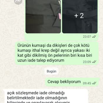 Kusurlu Elbise İçin Para İadesi Talebim Reddedildi Mağduriyetim Giderilsin