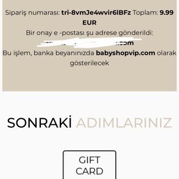 BabyShopVip.com Param Çekildi Ama Siparişim Gelmiyor