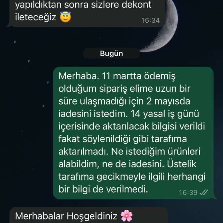 Sipariş Gecikmesi Ve İade Sürecinde Bilgilendirme Eksikliği