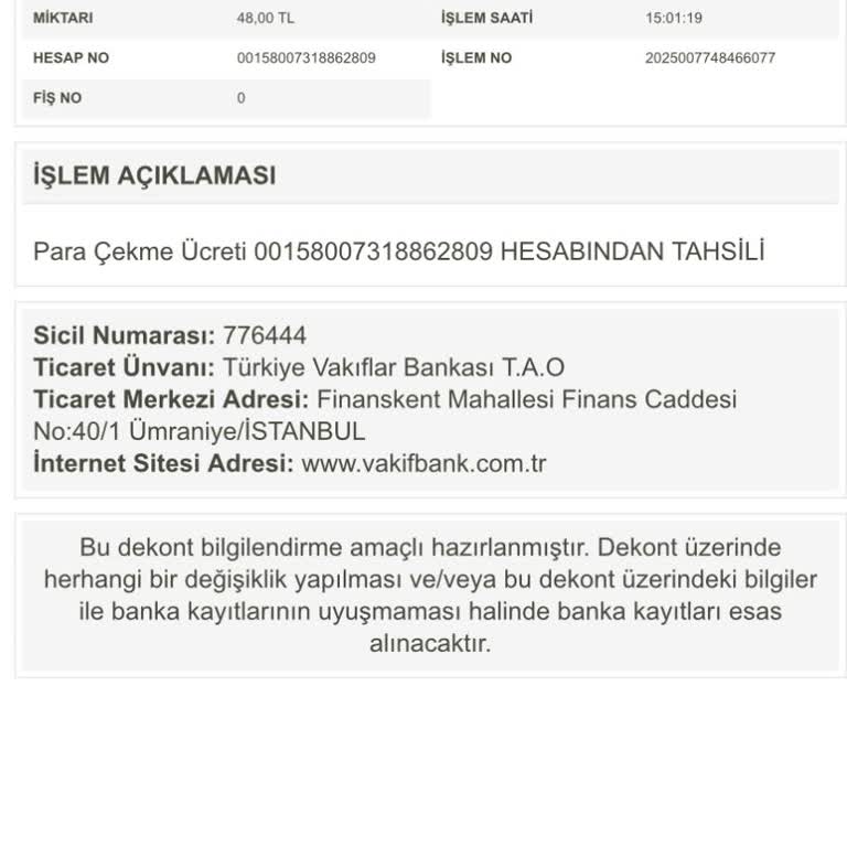 VakıfBank Maaş Aldığım Devlet Bankasından Haksız İşlem Ücreti Kesintisi
