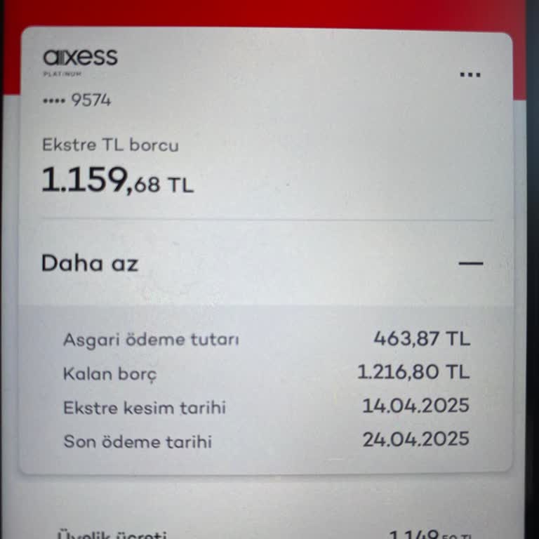 Bilgim Dışında Çekilen Kredi Kartı Üyelik Ücretinin İadesini Talep Ediyorum