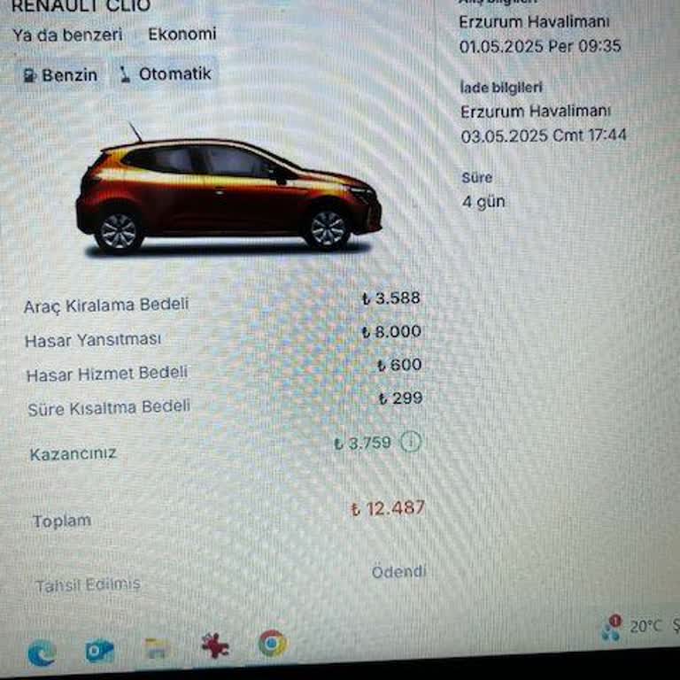 Garenta Araç Tesliminde Haksız Hasar Ücretiyle Karşılaştım