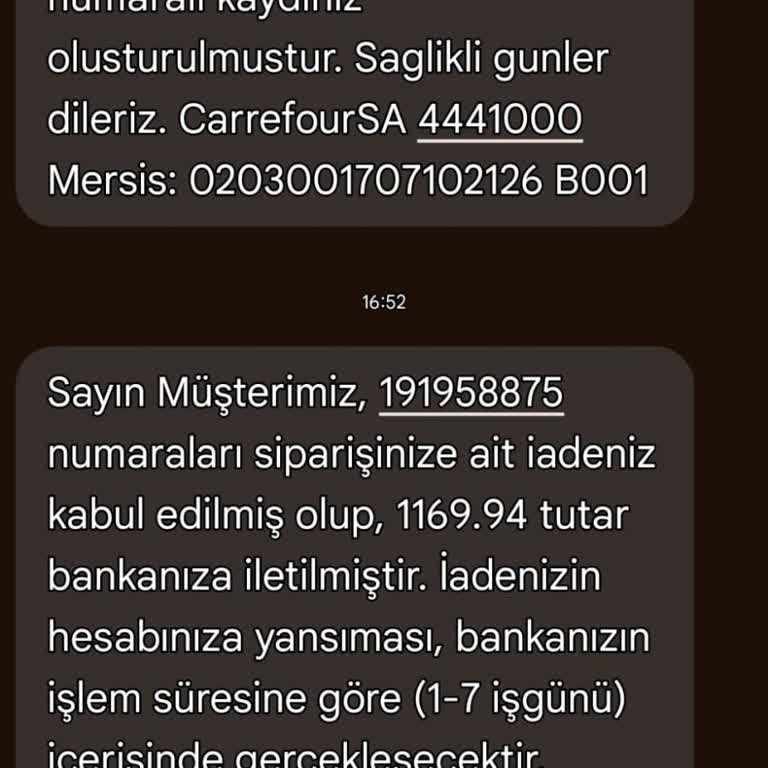 Carrefour SA Eksik İade Ve Müşteri Hizmetleri Sorunu