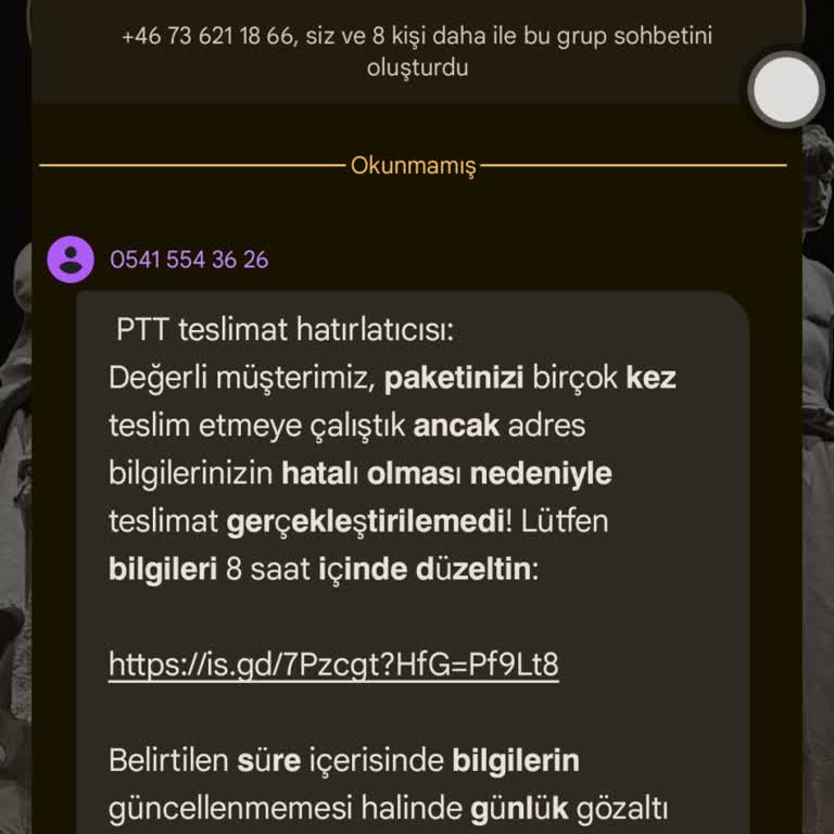 PTT Adına Gelen Şüpheli Mesaj Ve Kişisel Veri Güvenliği Endişesi