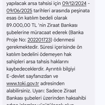 TOKİ Arsa Projesi Ödeme Sürecinde Banka Ve Kurumlar Arası Bilgi Karmaşası