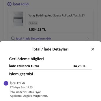N11 Üzerinden Yataş Satıcısı Tarafından Haksız Sipariş İptali Ve Ücret İadesi
