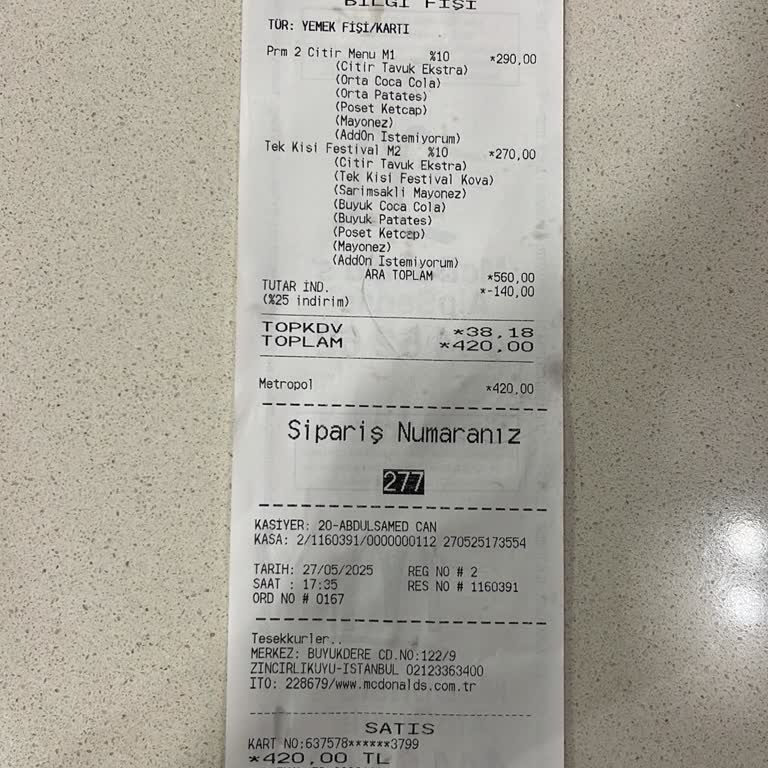 McDonald's Akvaryum Şubesinde Yavaş Ve İlgisiz Hizmet, Eksik Sipariş Ve Zorlayıcı Anket Talebi