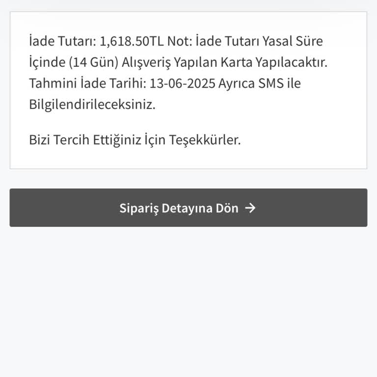 Sipariş Sonrası Ürün Gönderilmedi Ve Para İadesi Yapılmadı