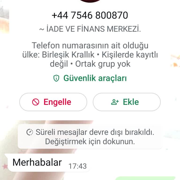 WhatsApp'ta Yabancı Numaradan Gelen Mesaj Ve Güvenlik Endişesi