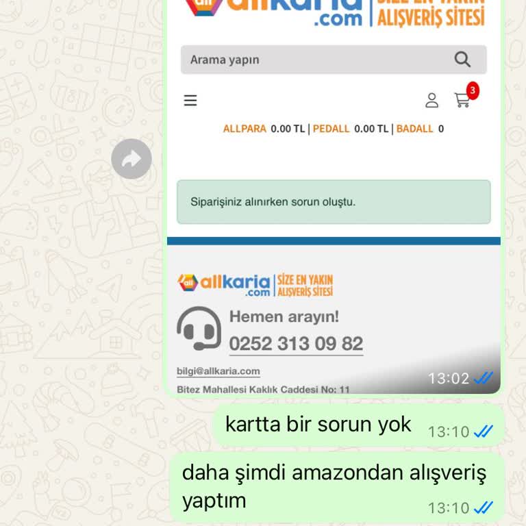 Satın Alma Sorunu Ve Müşteri Hizmetlerinden Dönüş Alamadım