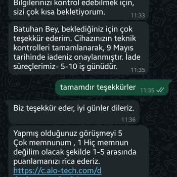 İade Onayı Verilmesine Rağmen Ücretim Hala Yatmadı