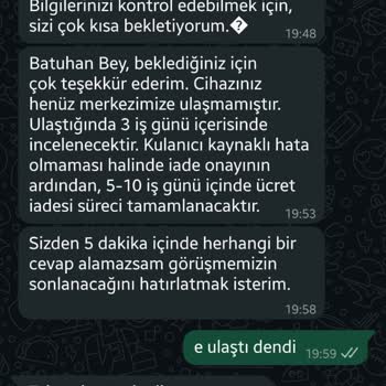 İade Onayı Verilmesine Rağmen Ücretim Hala Yatmadı