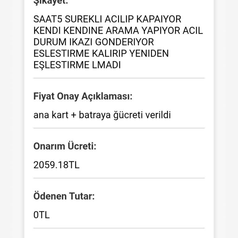 Kendi Kendine Acil Arama Yapan Saat Ve Yüksek Servis Ücreti