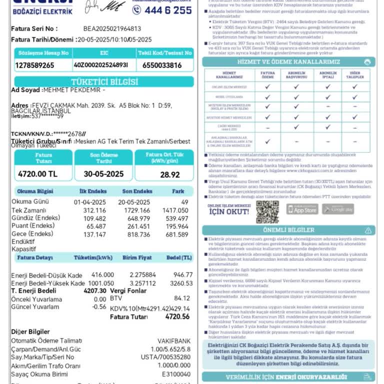 Elektrik Faturasında Anlamsız Yüksek Tutar Ve Süreye İtiraz