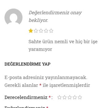 Yanlış Ve Sahte Ürün Gönderimi, İade Talebim Karşılanmıyor