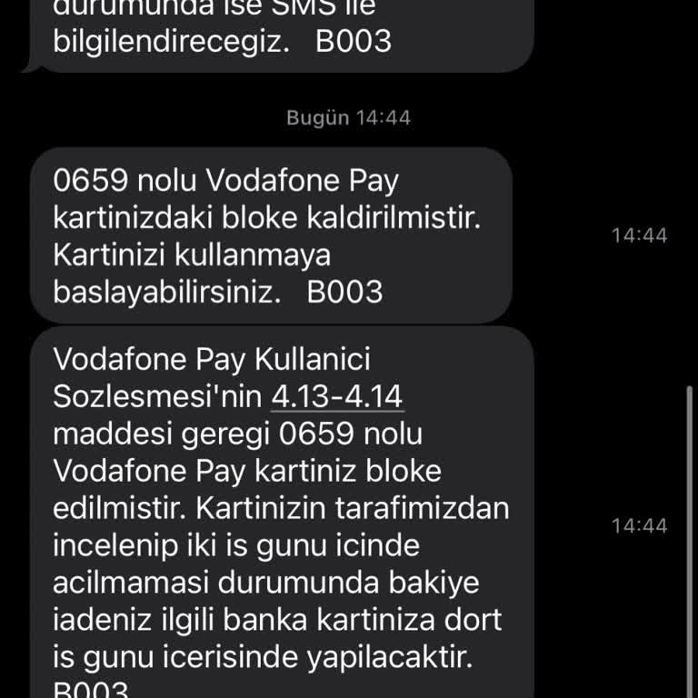 Vodafone Pay Hesabımda Sürekli Bloke Sorunu Yaşadım