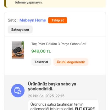 Aldığım Ürün İki Kez Farklı Marka Gönderildi Mağdur Edildim