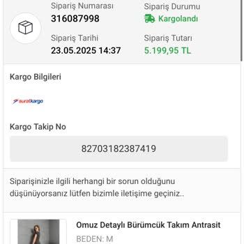 Sipariş Sonrası Kargo Takip Numarası Sorunu