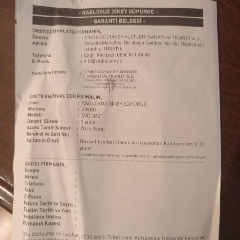 Sinbo Svc-8621 Süpürge Turbo Modunda Emiş Sorunu Yaşıyorum