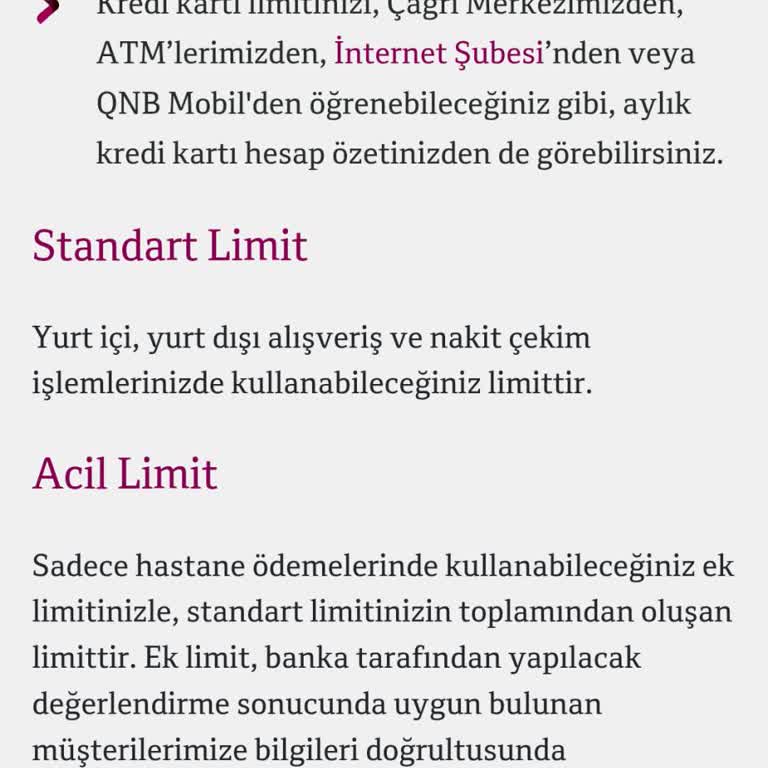Kredi Kartı Acil Limitinin Bilgim Dışında Tanımlanması Ve Kullanım Kısıtlaması