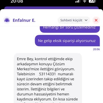 Getir Büyük Siparişimde Eksik Ürünler Ve Yetersiz Müşteri Hizmetleri