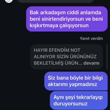 Sipariş Verilen Ürünün Stokta Olmaması Ve Mağduriyet Yaşatılması