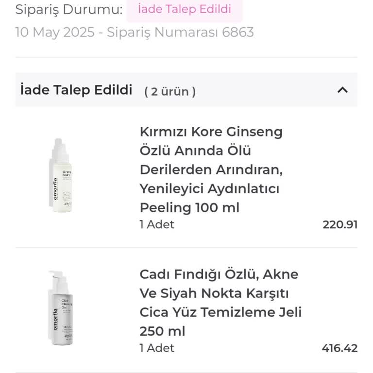 Sipariş Sonrası İade Ve İletişim Sorunu Yaşıyorum