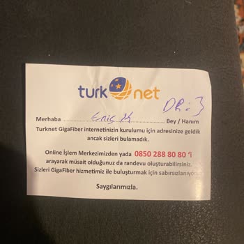 Kurulum İçin Beklerken Evde Yoktunuz Notu Bırakıldı