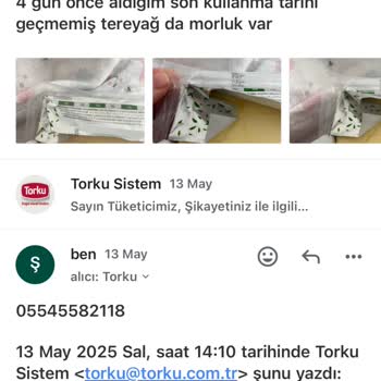 Torku Tereyağında Morluk Ve İlgisiz Müşteri Hizmetleri