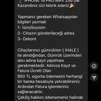 Çekiliş Sonrası Talep Edilen Ücretler Ve Yaşadığım Mağduriyet