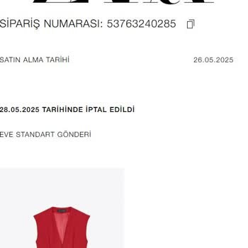 Zara'dan Satın Aldığım Ürün Keyfi Olarak İptal Edildi